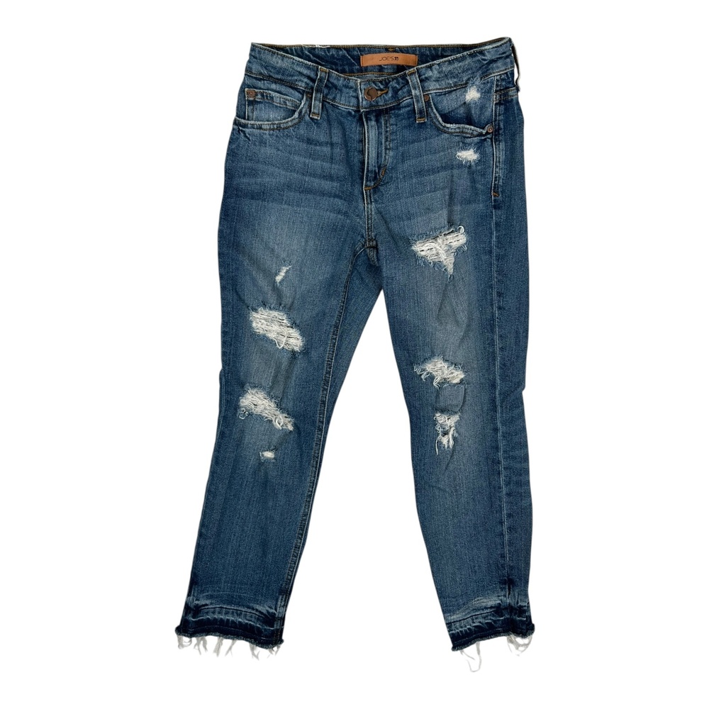 Joe's Jeans The Billie Crop Boyfriend Jeans Womens 23 Blue Distressed Denim